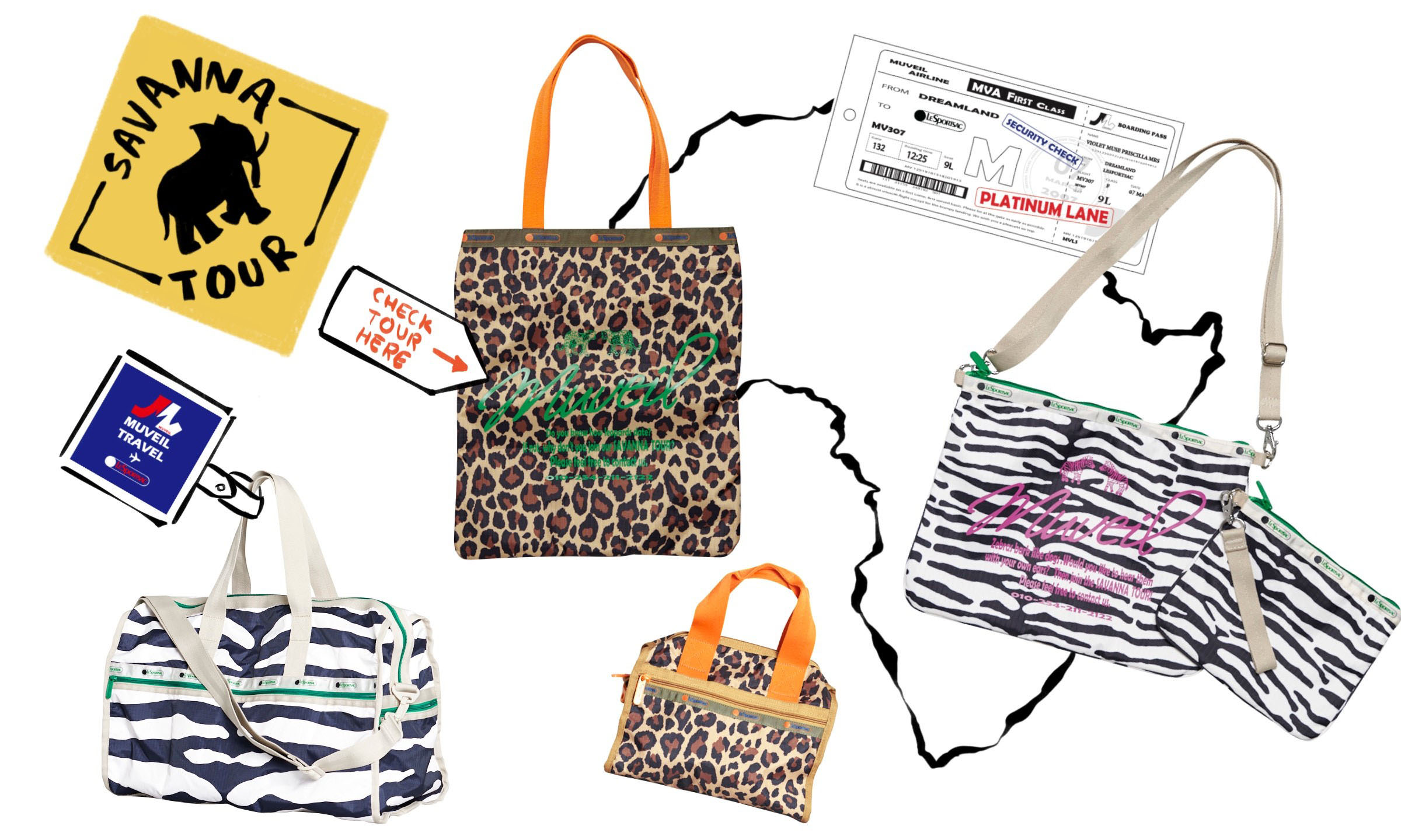 MUVEIL×LeSportsac ミュベール レスポ-