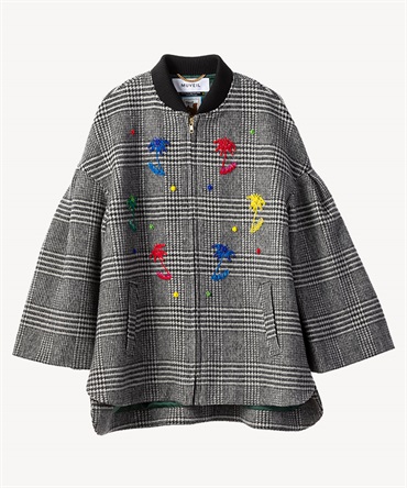 モチーフ刺繍ブルゾン