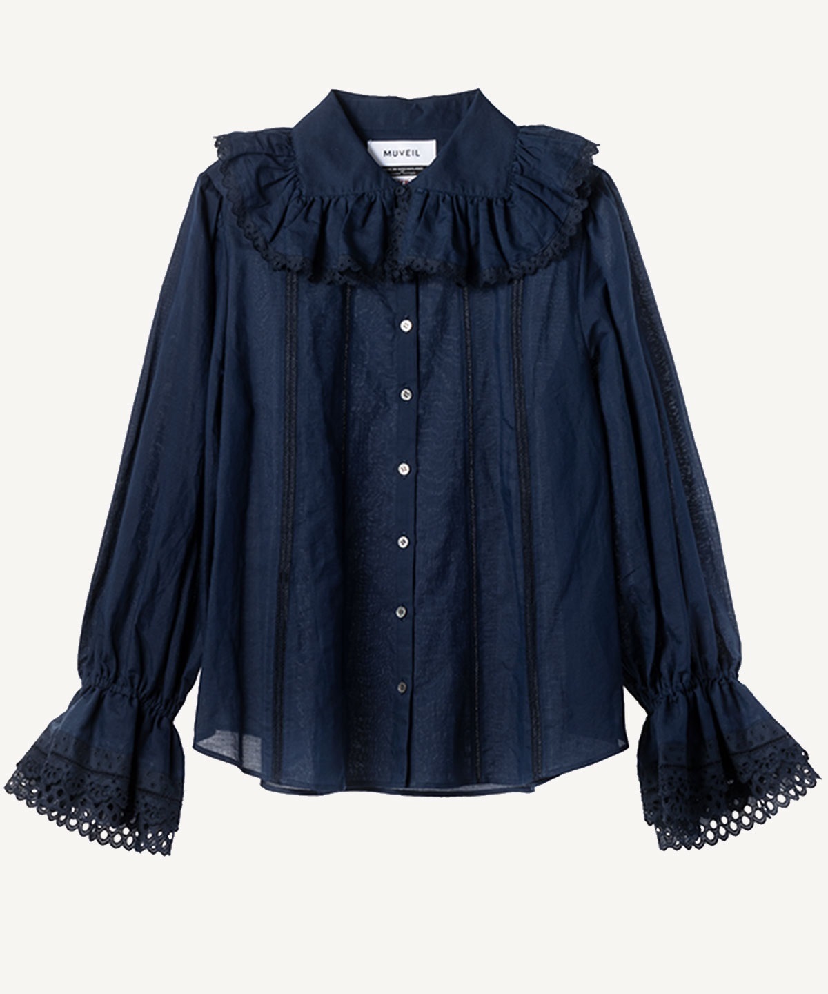 レースブラウス(navy-40)