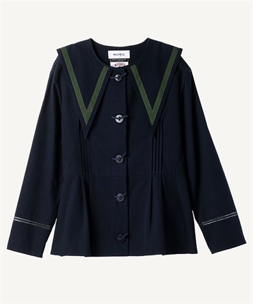 ビッグカラーブラウス(navy-36)