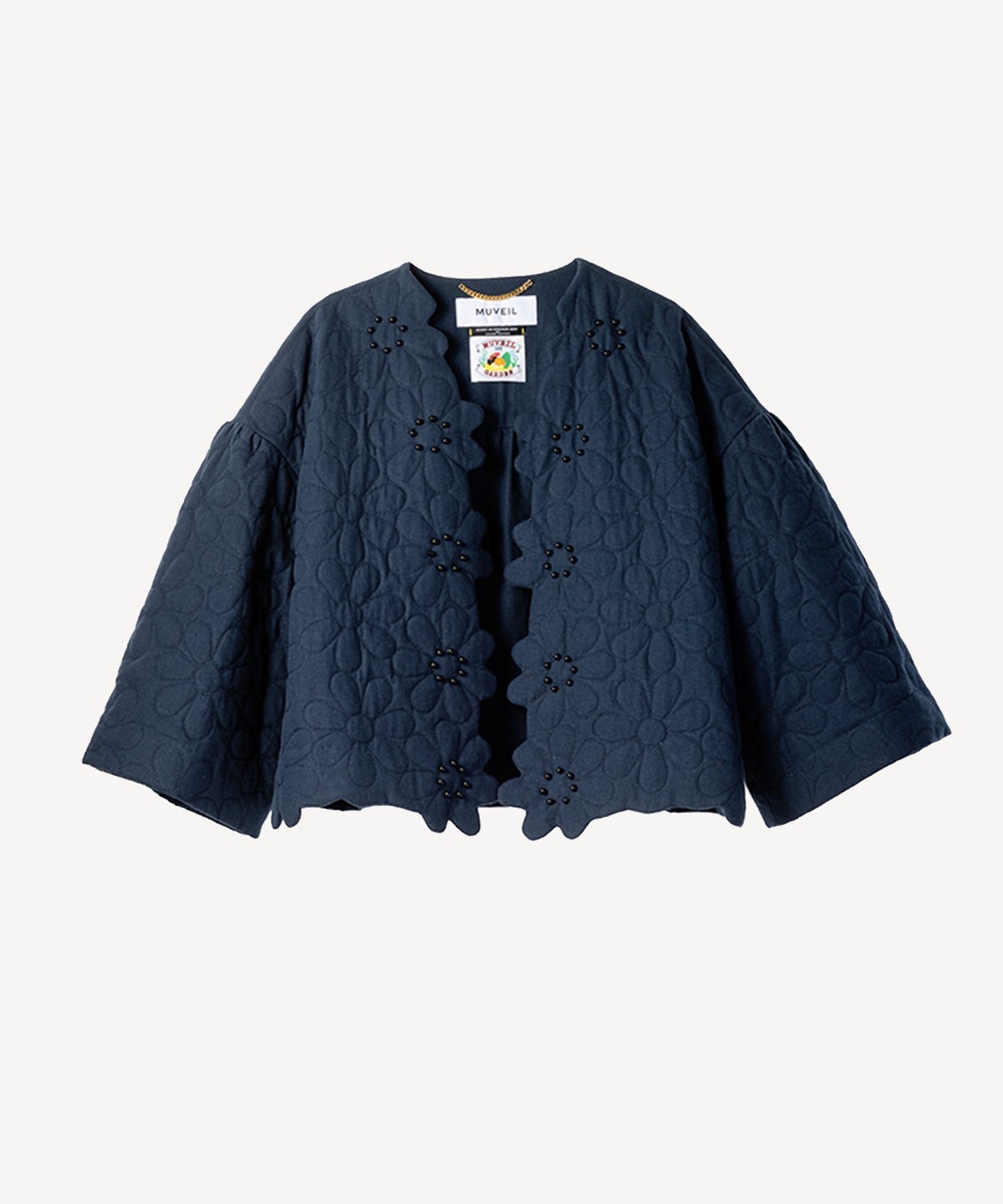 フラワーキルトジャケット(navy-40)