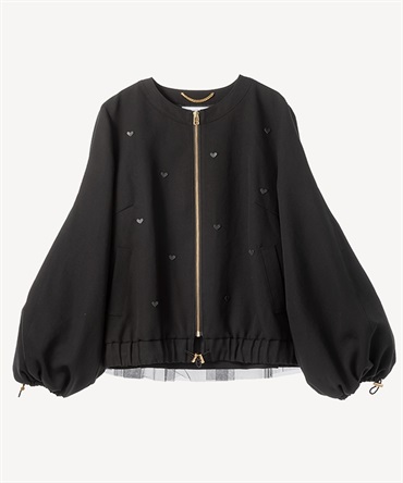 ハートモチーフブルゾン(black-36)