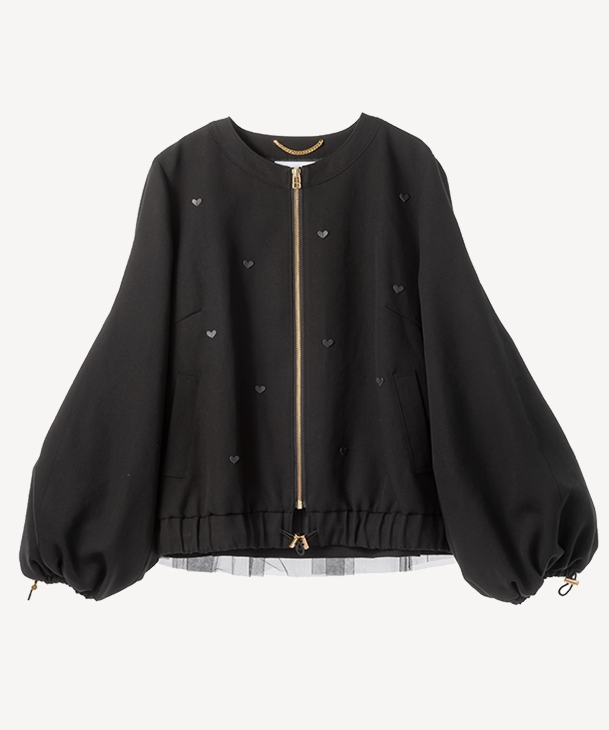 ハートモチーフブルゾン(black-36)