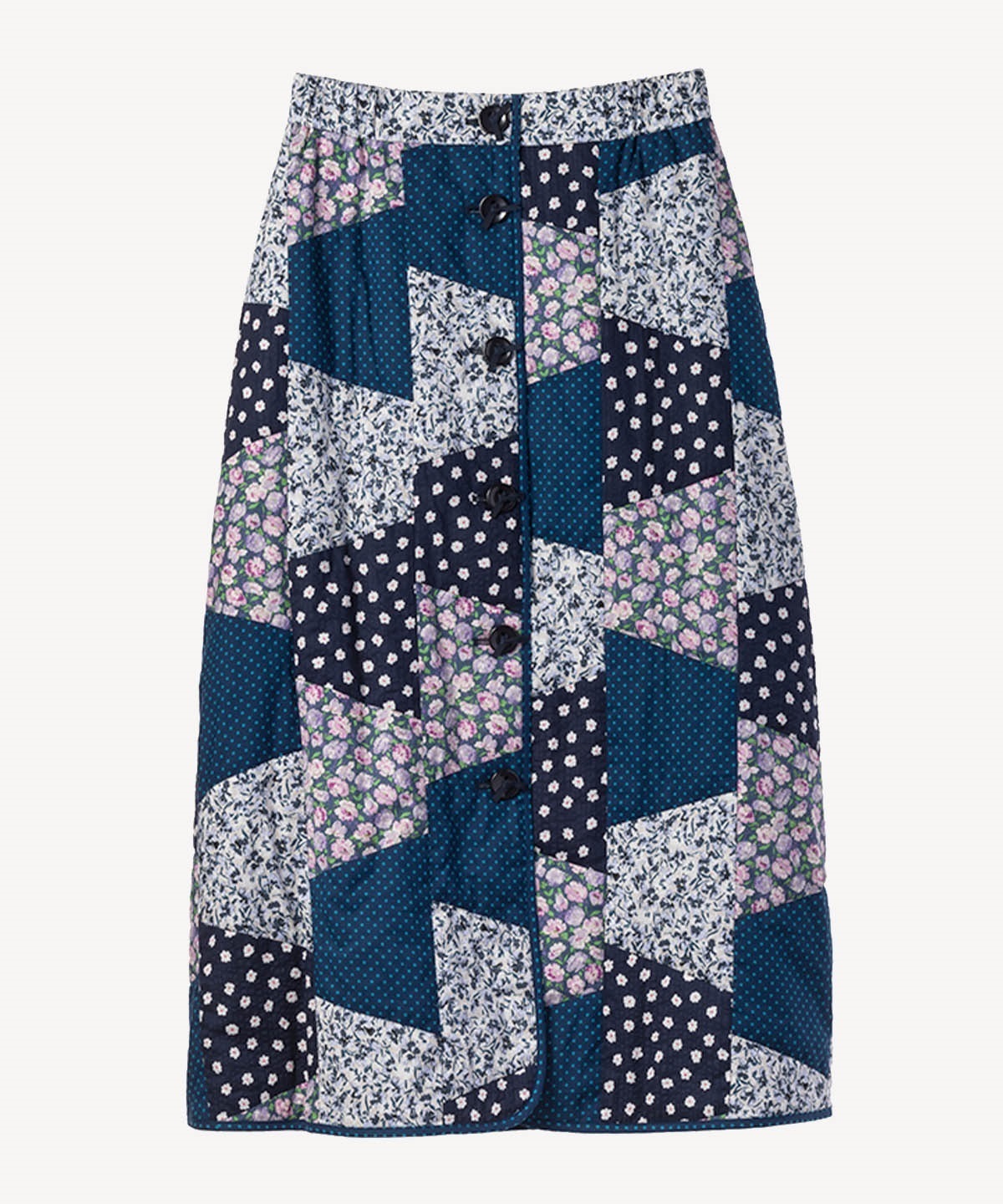 パッチワークスカート(navy-40)