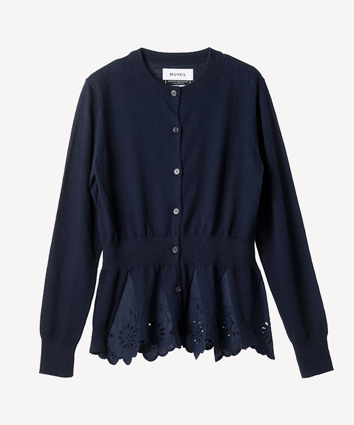 裾レースカーディガン(navy-38)