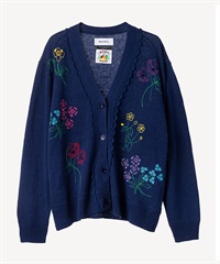 フラワー刺繍カーディガン(blue-36)