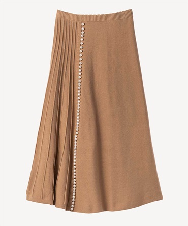パールニットスカート(beige-36)