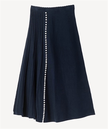 パールニットスカート(navy-36)