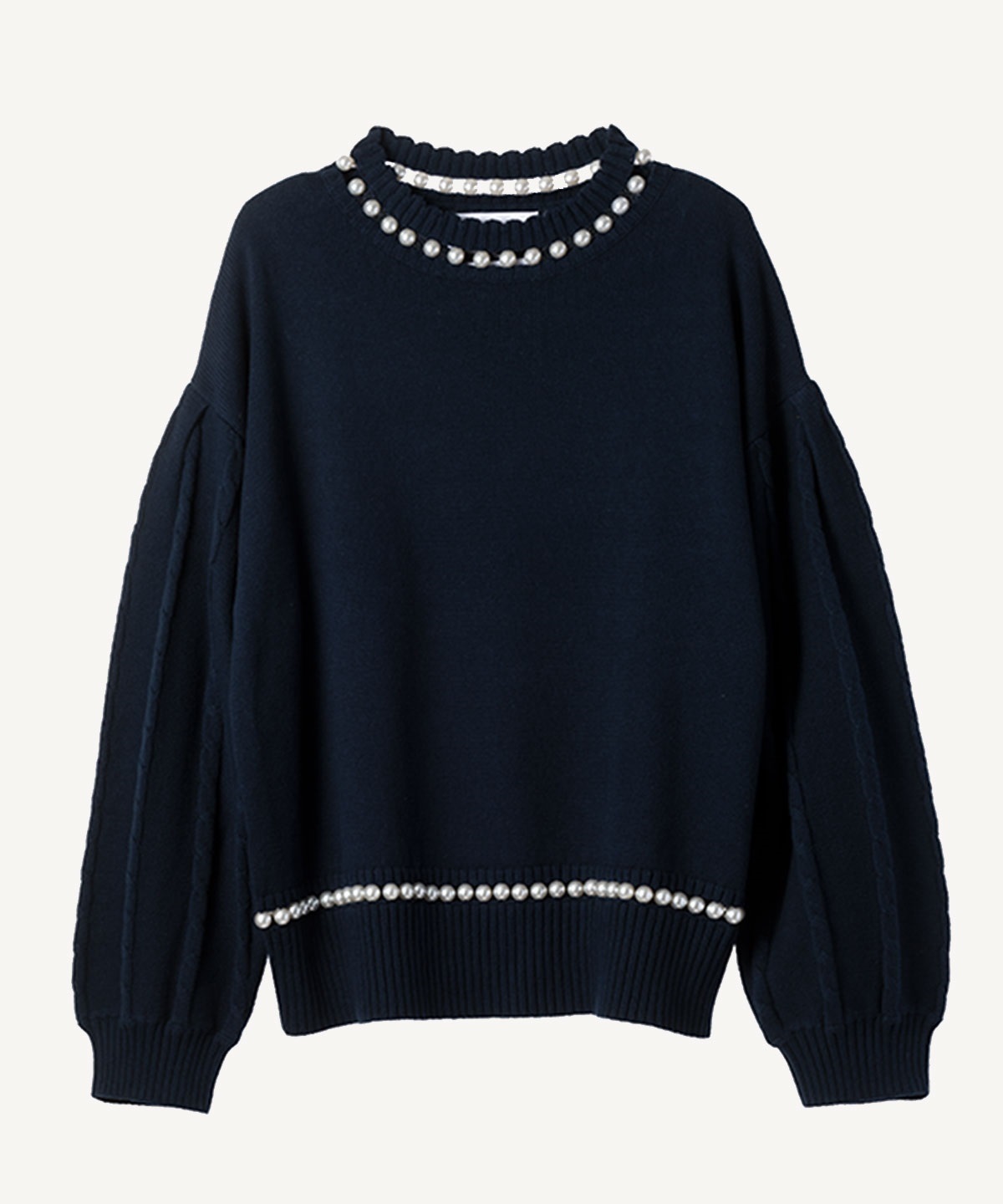 パールニットプルオーバー(navy-38)