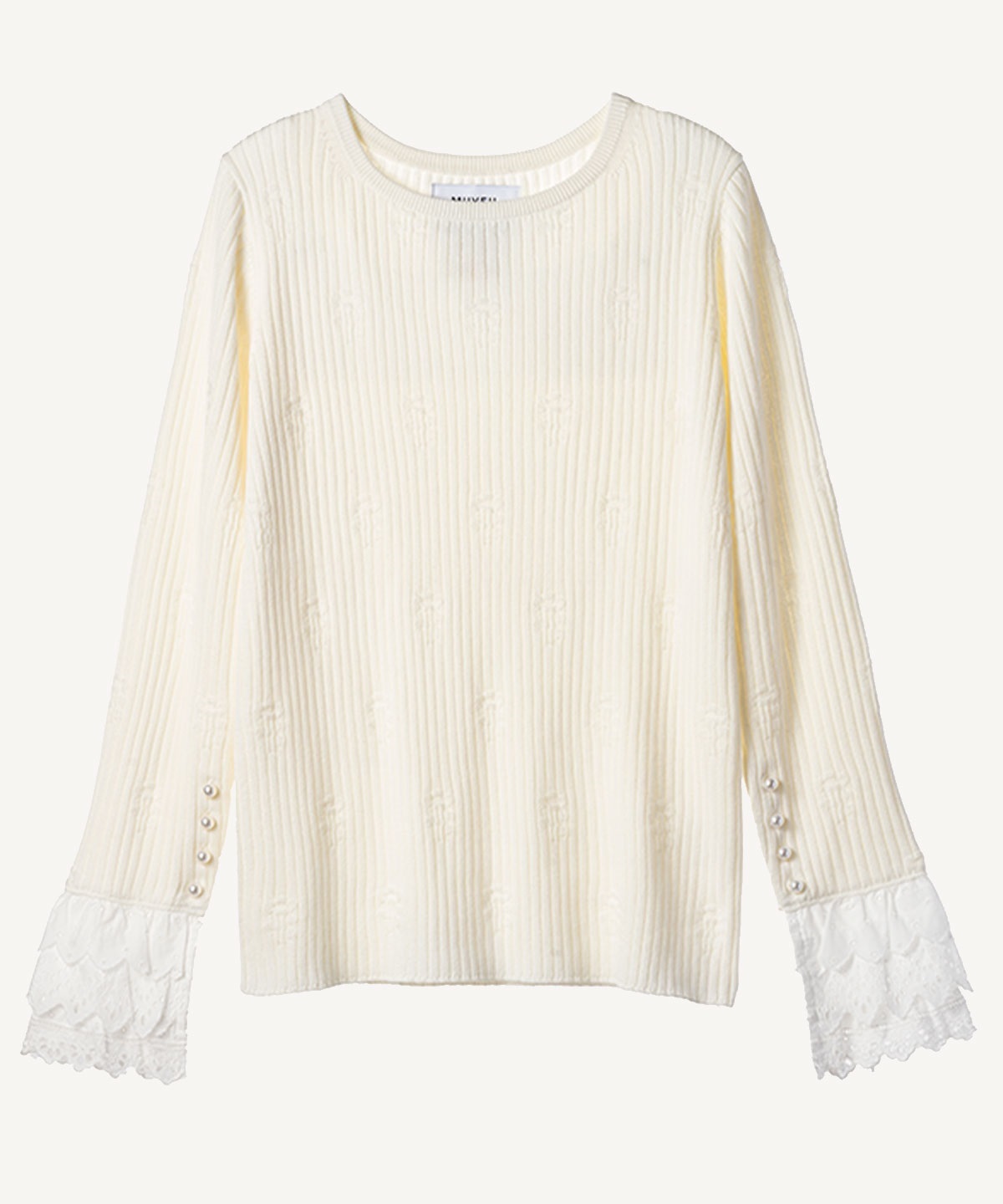 フラワーリブプルオーバー(off white-38)
