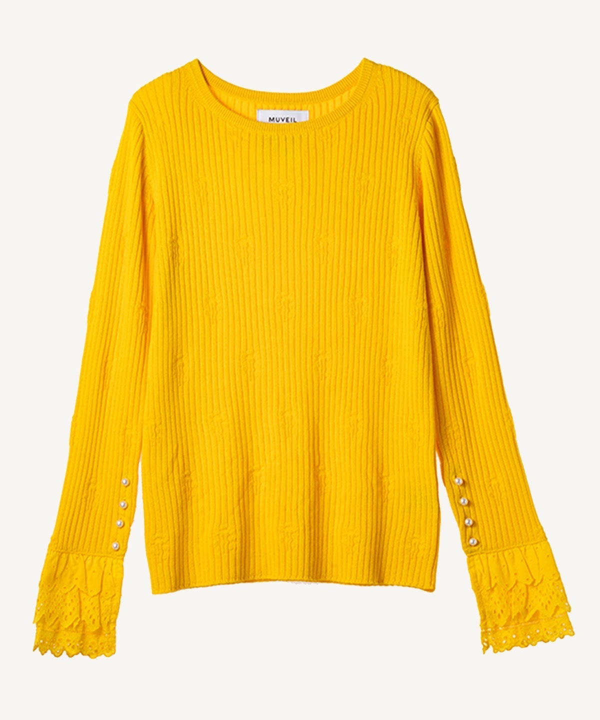フラワーリブプルオーバー(yellow-38)