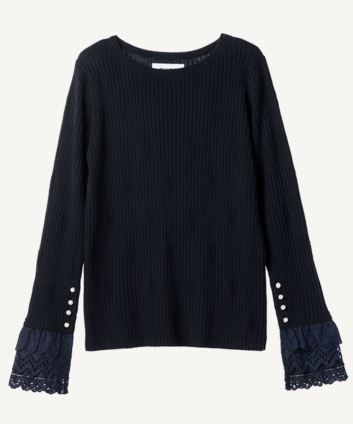 フラワーリブプルオーバー(navy-36)