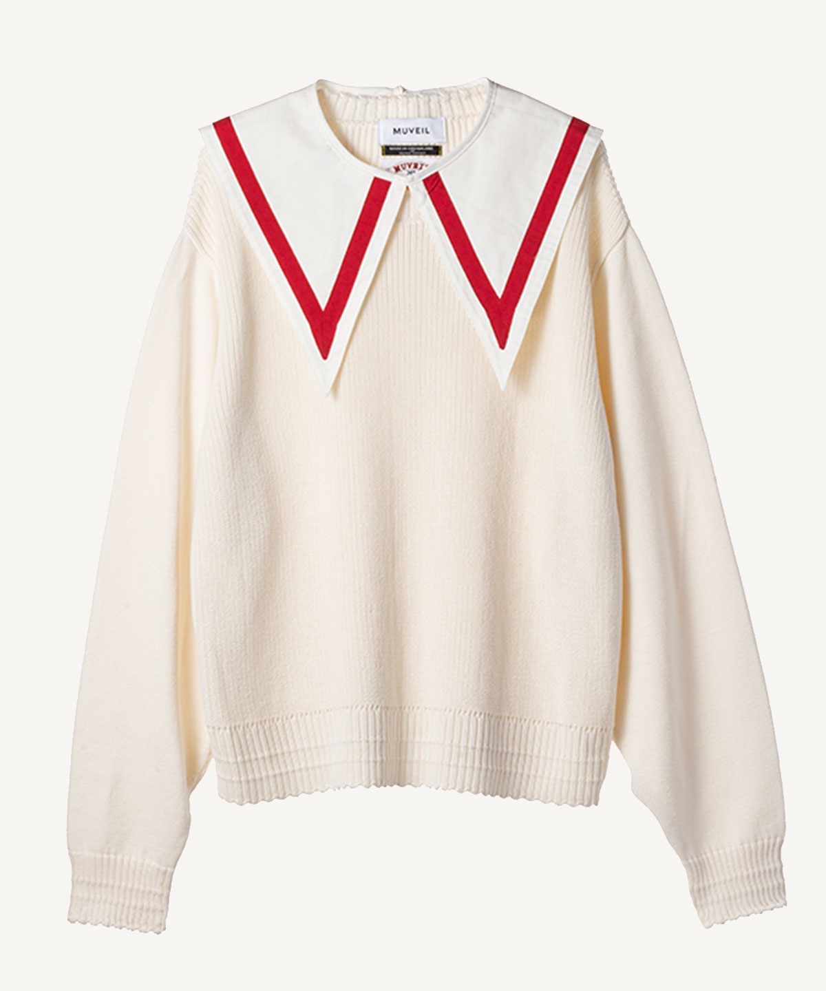 衿付きニットプルオーバー(off white-36)