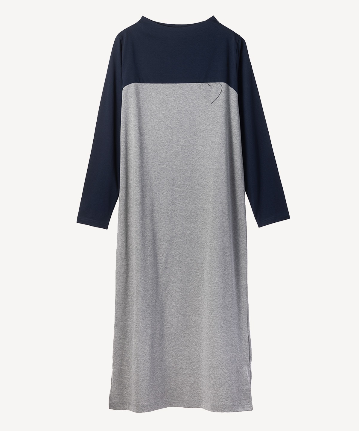 ハートパッチワンピース(gray-40)