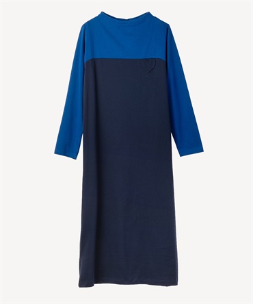 ハートパッチワンピース(navy-36)