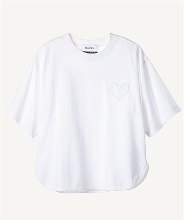 ハートパッチTシャツ(white-36)