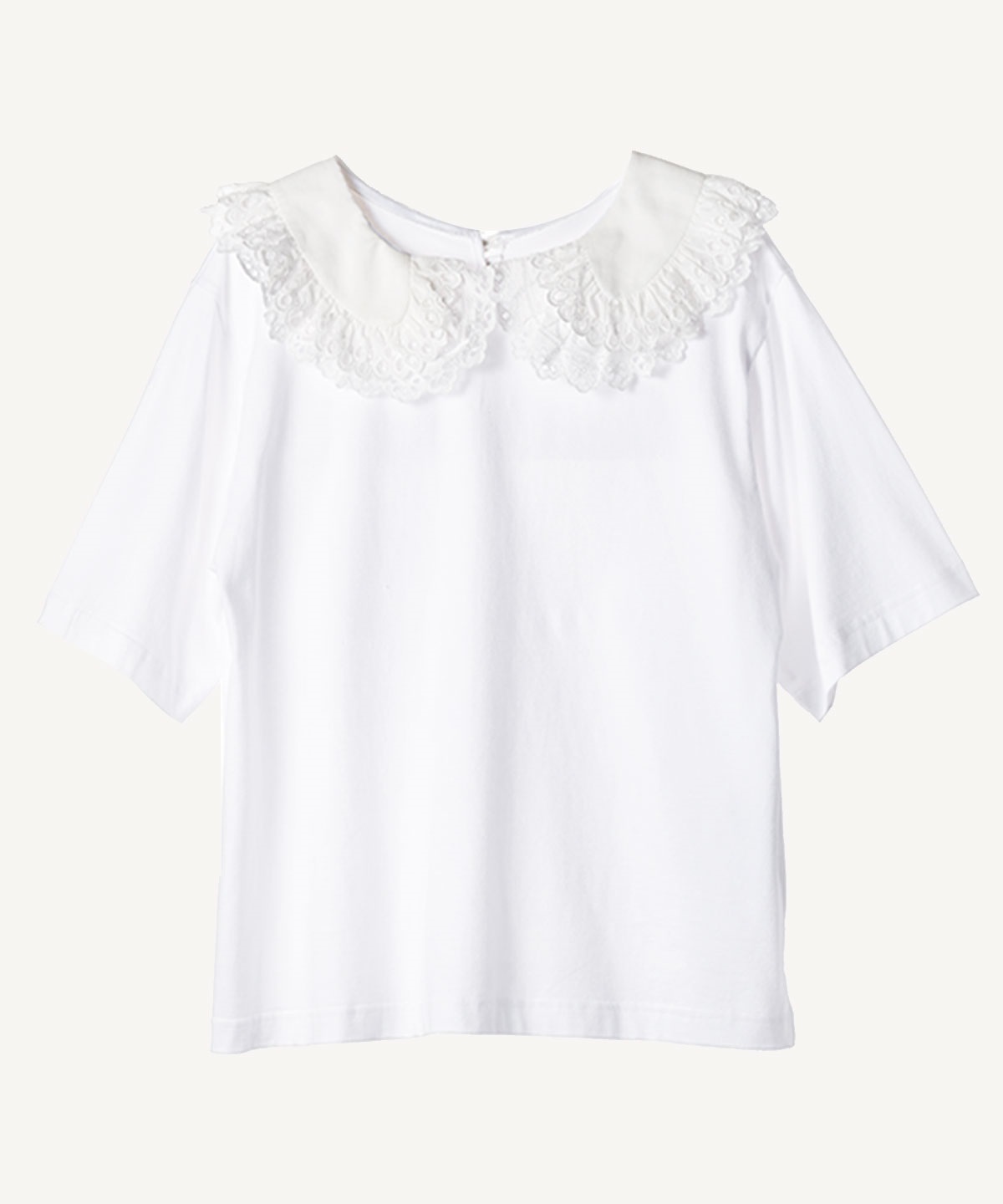 レース衿Tシャツ(white-36)