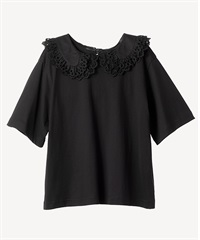 レース衿Tシャツ(black-36)