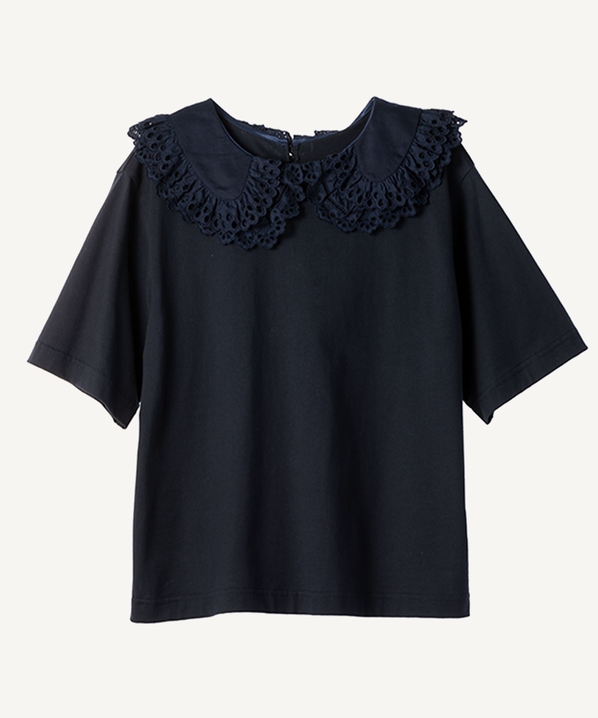 レース衿Tシャツ(navy-36)