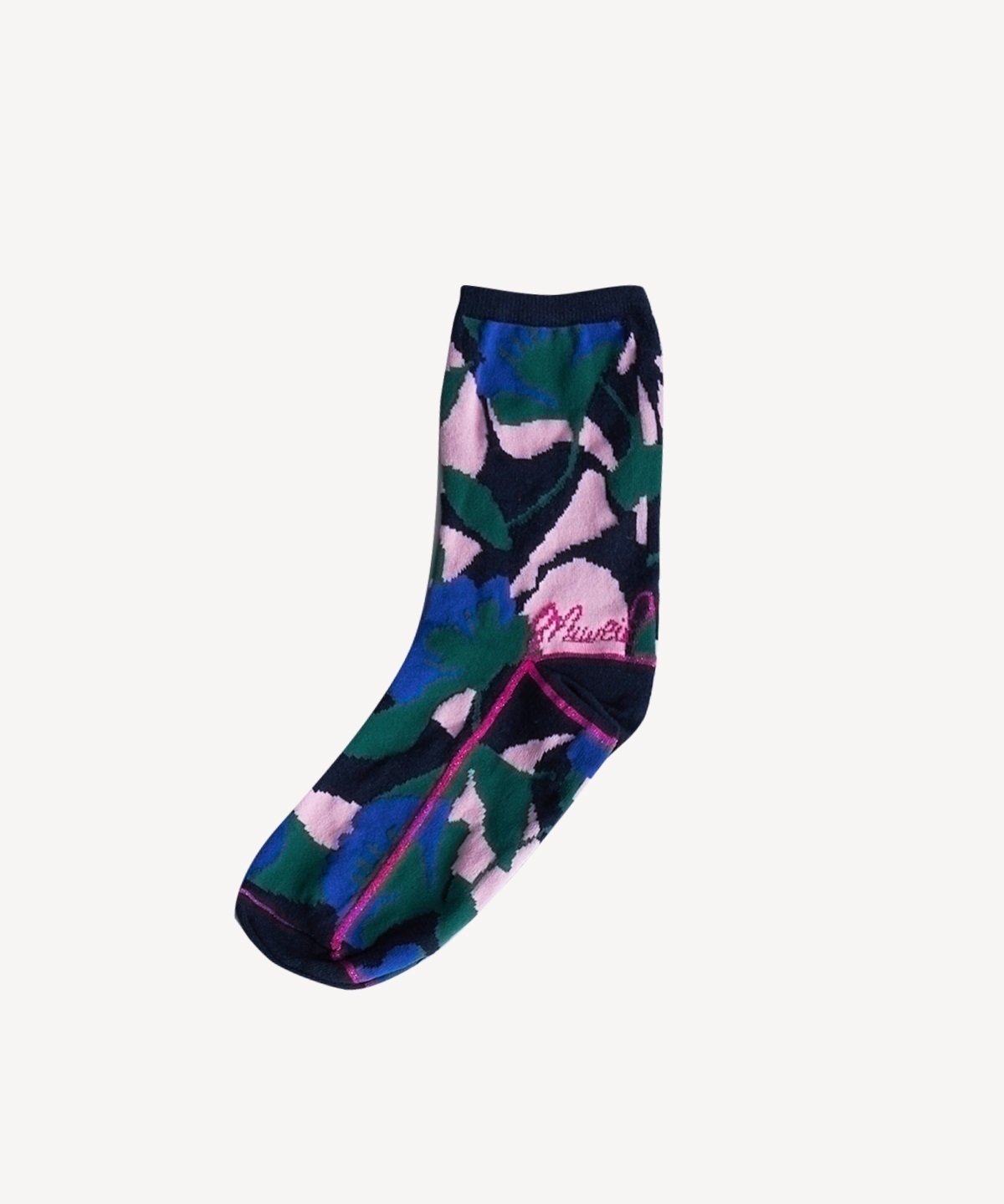 フラワーソックス(navy-F)