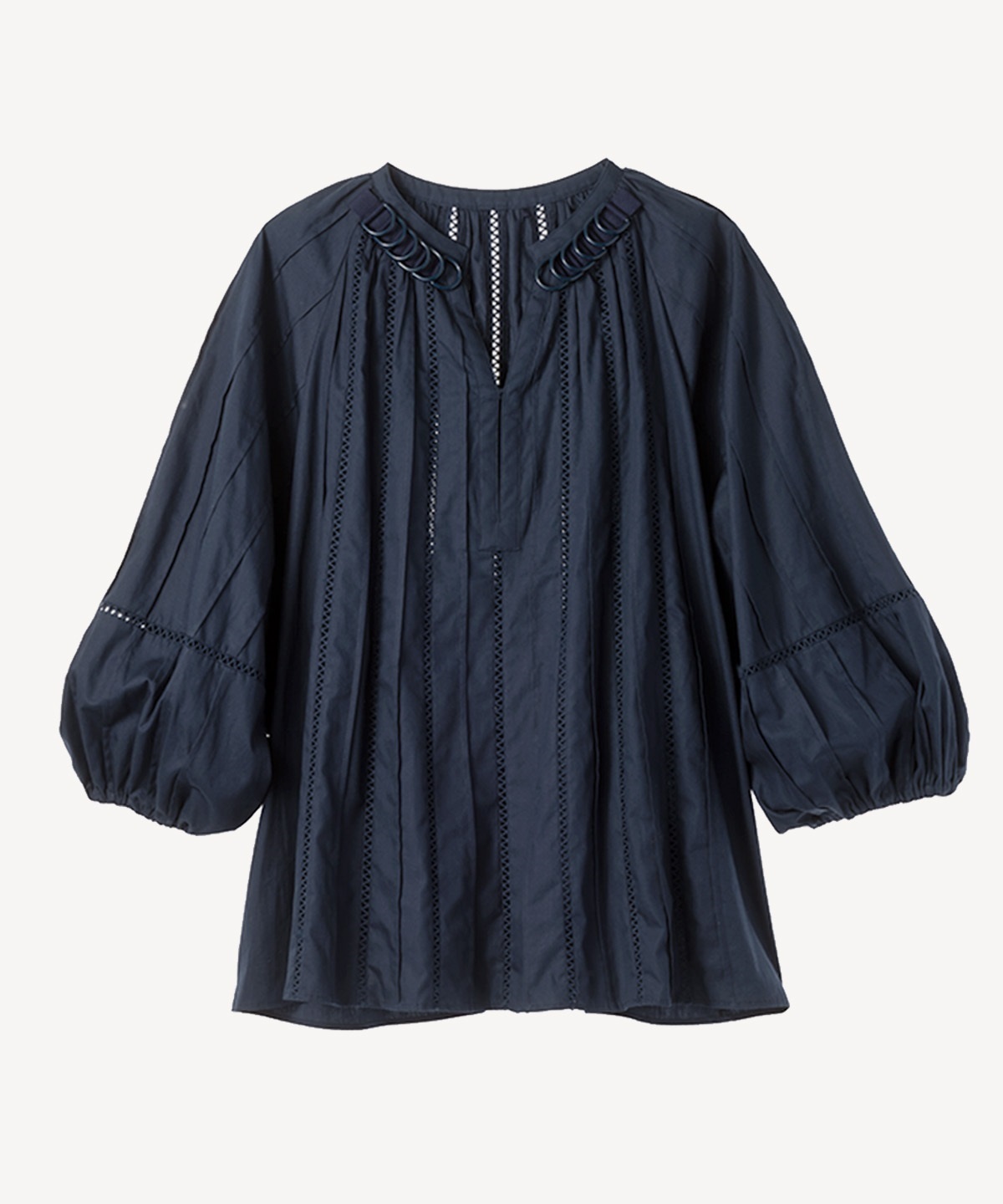 ボリュームタックブラウス(navy-40)