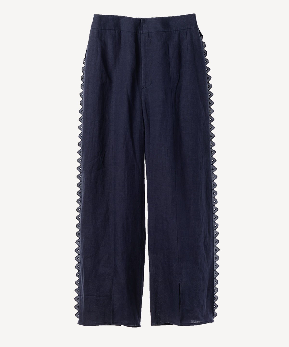 サイドトリムリネンパンツ(navy-40)