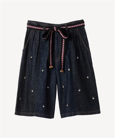 ハートデニムハーフパンツ(navy-36)