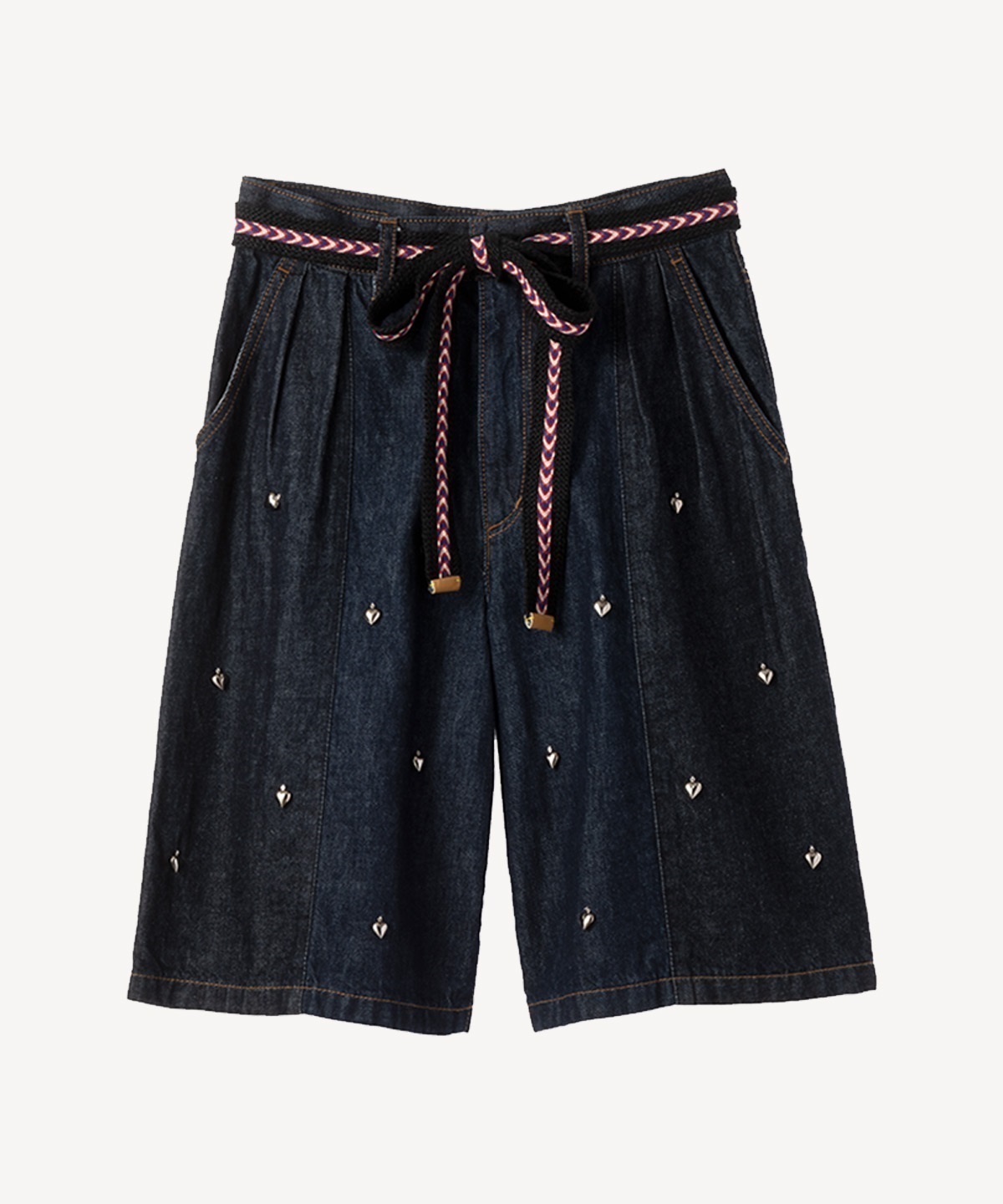 ハートデニムハーフパンツ(navy-36)