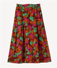 フラワープリントスカート(brown-36)