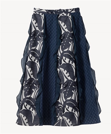 フラワーミックススカート(navy-36)