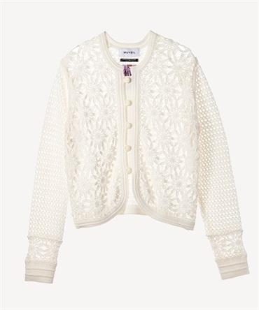 フラワークロシェカーディガン(off white-36)