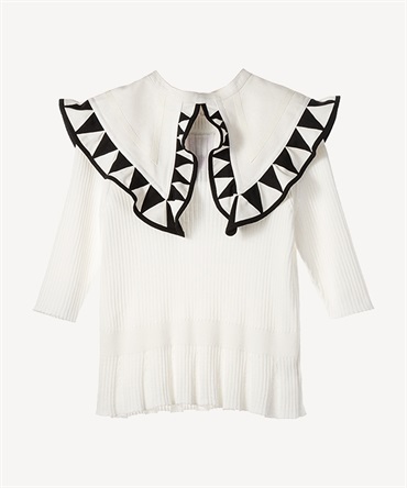 ジグザグカラー付プルオーバー(off white-36)