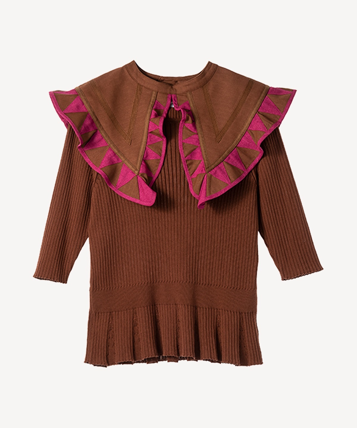 ジグザグカラー付プルオーバー(brown-38)