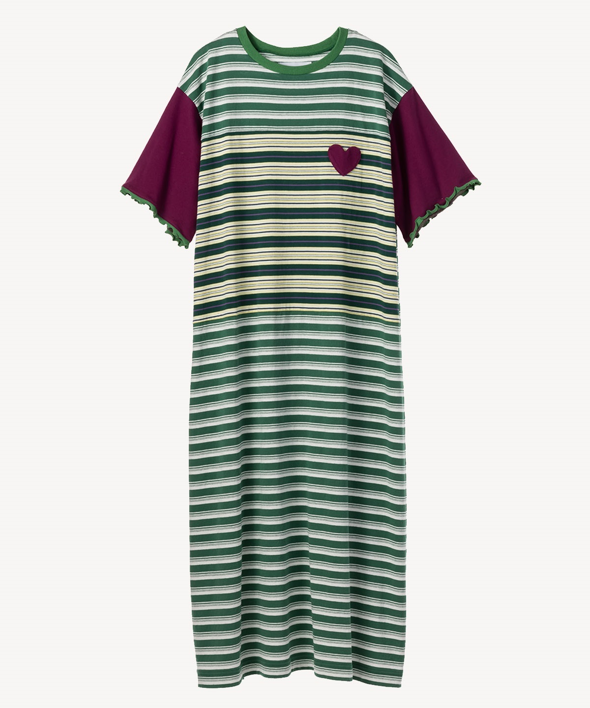 ハートパッチワンピース(green-36)