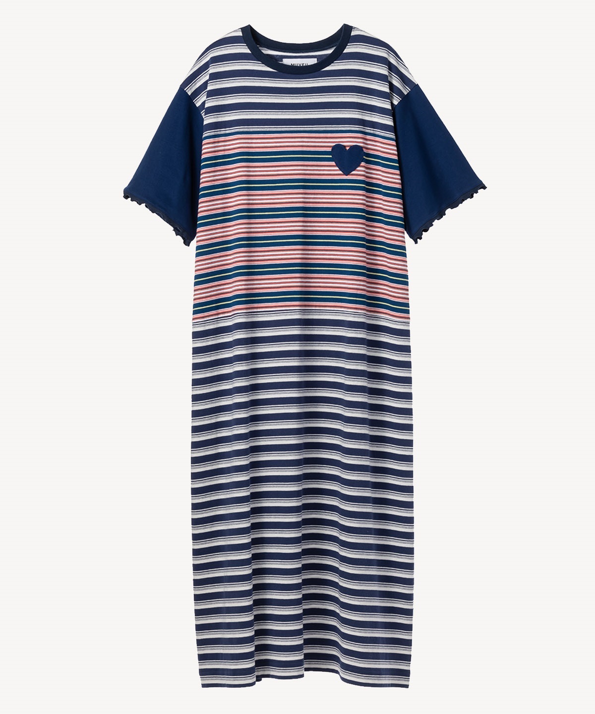 ハートパッチワンピース(navy-40)