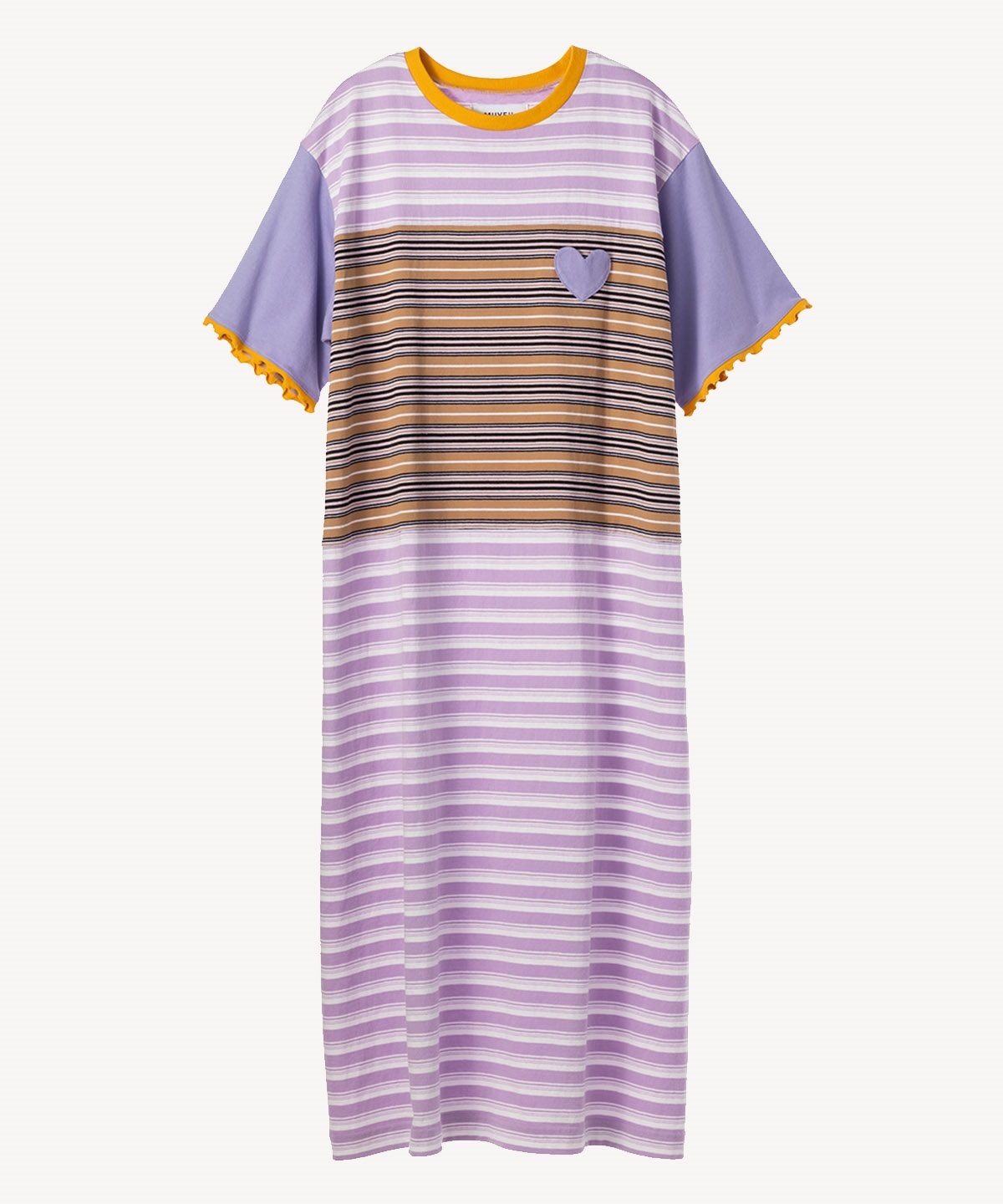 ハートパッチワンピース(lavender-40)