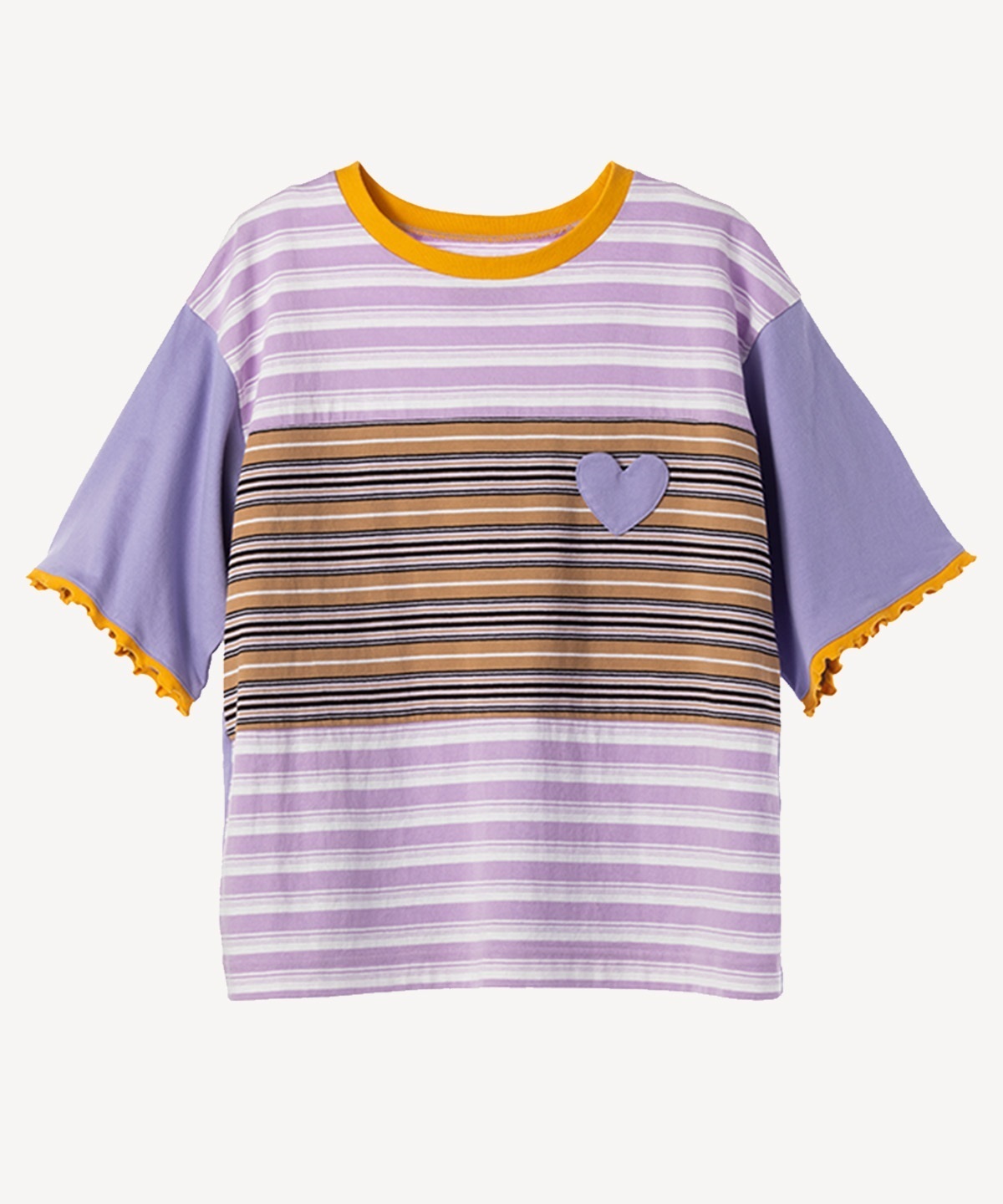 ハートパッチTシャツ(lavender-36)