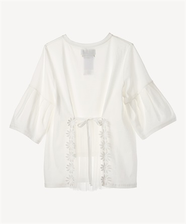 フラワーレースTシャツ(white-36)