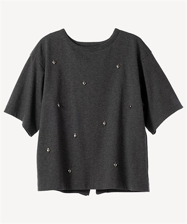 ハートチャームTシャツ(charcoal-36)