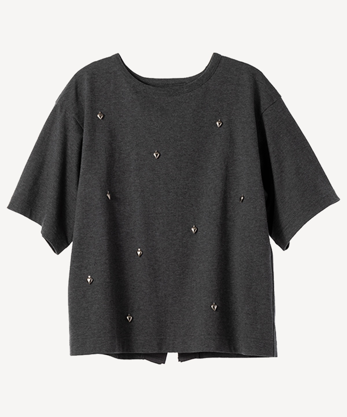 ハートチャームTシャツ(charcoal-40)