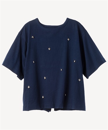 ハートチャームTシャツ(navy-36)