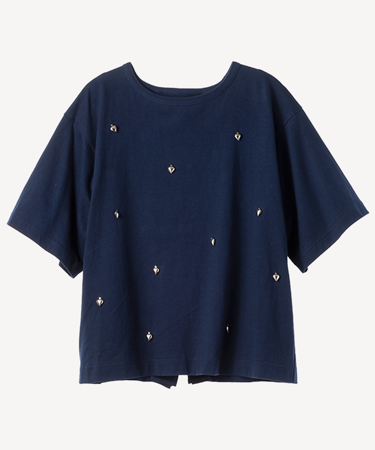 ハートチャームTシャツ(navy-40)