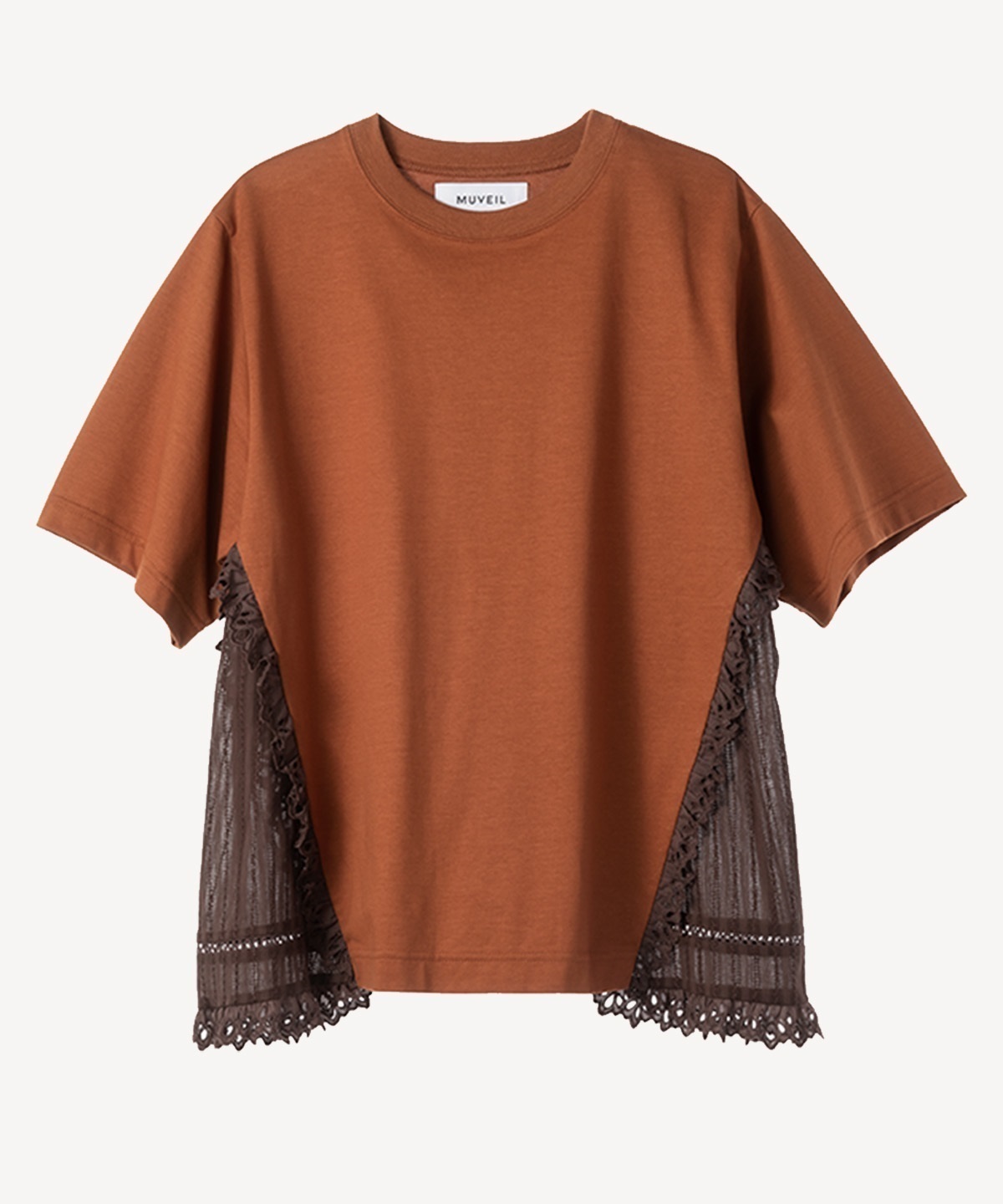 リメイク風レースTシャツ(brown-38)