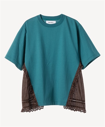 リメイク風レースTシャツ(blue green-36)
