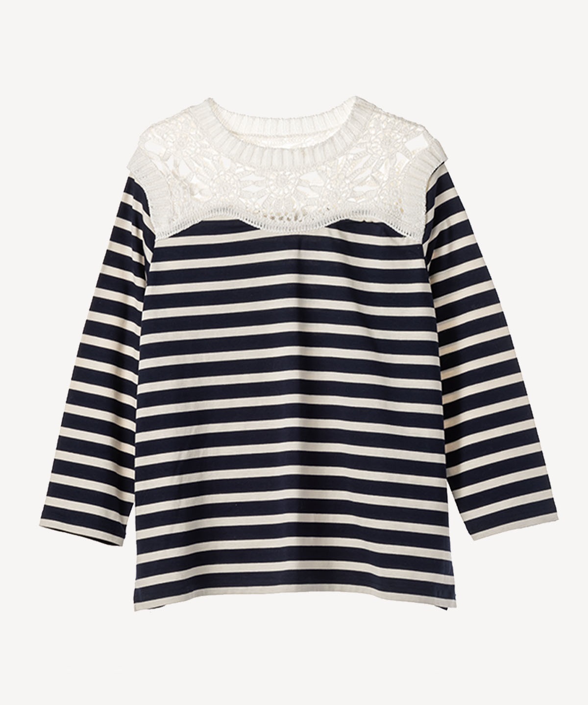 フラワークロシェカットソー(off white-40)