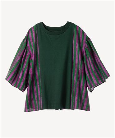 ストライププリントカットソー(dark green-36)