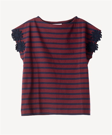 フラワースリーブTシャツ