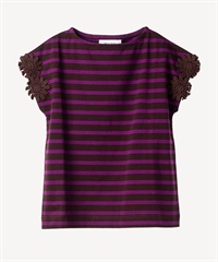 フラワースリーブTシャツ(brown-36)