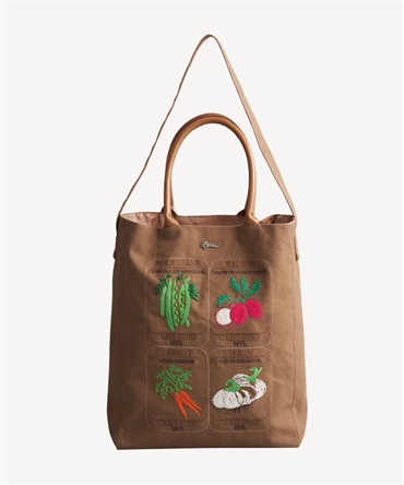 ベジタブル刺繍バッグ(beige-F)