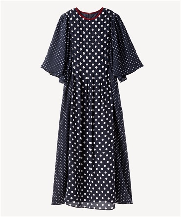 ドットプリントワンピース(navy-36)